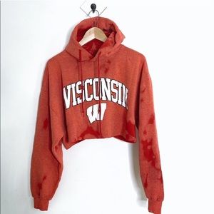 Custom Wisconsin badger cropped hoodie